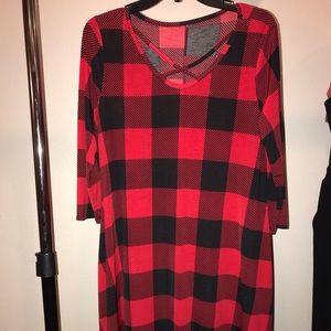 3/4 Sleeve Criss Cross Cut Out Dress